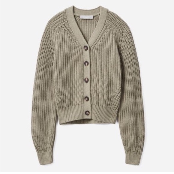 Everlane Sweaters Everlane Chunky Knit Cardigan Moss Green Poshmark